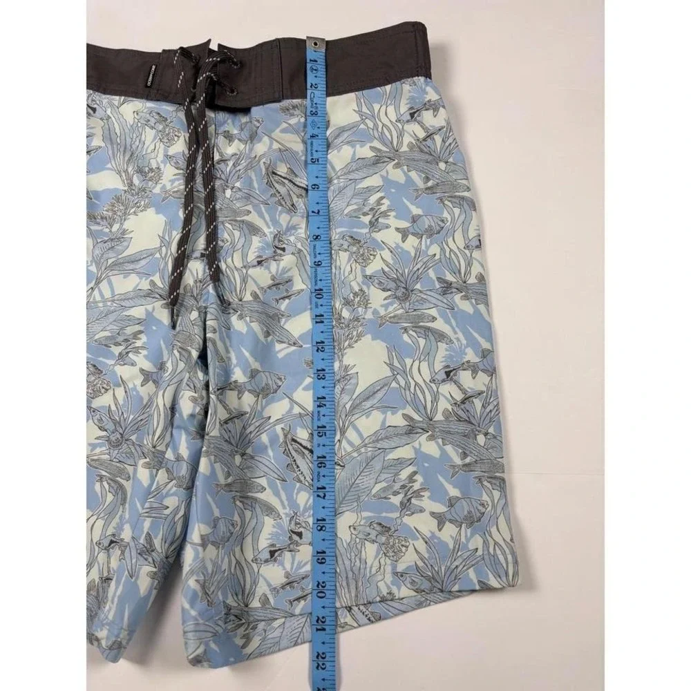 Ocean + Coast Mens Blue‎ Fish Print Board Shorts Swim Trunks Medium